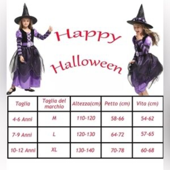 Little Naughty Violet Witch Girls Costume Size Large - Picture 2 of 16